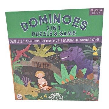 FLOSS&ROCK 2合1多米諾骨牌 拼圖  2歲以上  恐龍世界  28片  1盒