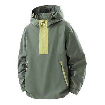 【HOT 本舖】男装2025秋季新款夾克男運動戶外軟殼套頭衝鋒衣夾克男外套 可二開