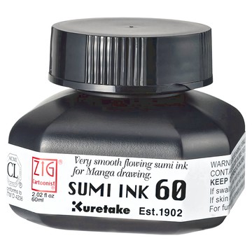 Kuretake 吳竹 ZIG 60ml 漫畫家專用墨液  碳黑色