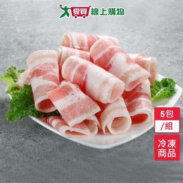 台灣冷凍豬五花炒肉片5包/組(600G/包)【愛買】