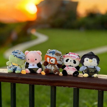 超萌趣可換裝软毛公仔 - 公仔+迷彩裝 - 同款服飾的顔色图案隨機