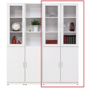 艾美白色2.7尺四門書櫃