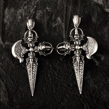 【JK銀飾】十方金剛鉞／925純銀【項鍊】