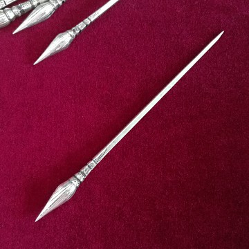 民族風頭飾品手工苗銀結實款發飾發釵發簪普洱茶針復古風文藝頭簪