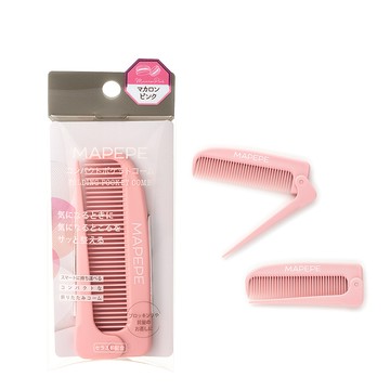 Mapepe攜帶摺疊梳1入-馬卡龍粉