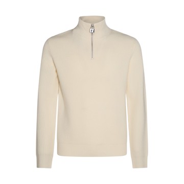 J.w. Anderson - Cream Wool Henley Jumper