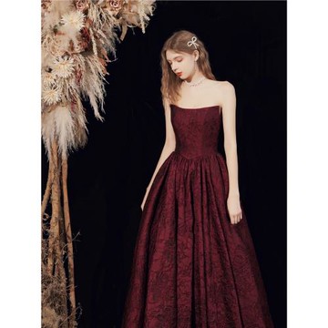 敬酒服新娘2025新款夏季紅色結婚禮服宴會氣質緞面長裙女高端抹胸