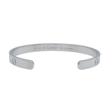 Cartier 卡地亞 18K白金 Love 手環 18 【二手名牌BRAND OFF】