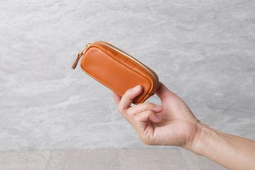 迷你拉鍊錢包 Mini Zipper Pouch / 淺棕 Tan