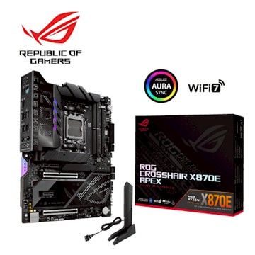 華碩 ROG CROSSHAIR X870E APEX 主機板+AMD R7 9800X3D盒+華碩 RT-AX86U Pro無線路由器
