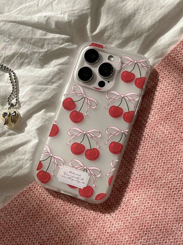Ribbon Semi-transparent Protective Phone Case [RED]