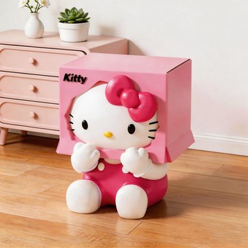 💕台現免運💕Hello Kitty 紙袋造型換鞋凳 凱蒂貓大型落地公仔矮凳 少女客廳玄關居家擺飾喬遷生日禮物