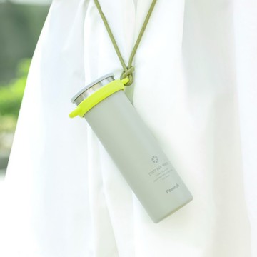 【孔雀Peacock】150ml 不鏽鋼保冰杯+涼感冰柱(附背帶) 苔蘚灰