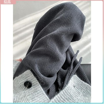 特價💖灰色人字紋刷毛寬褲女秋冬2025新款垂墜感直筒休閒高腰針織褲子女女長褲女生褲子長褲女闊腿褲