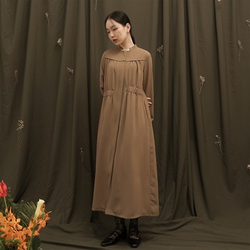 【經典原創】Yimeng_一夢皺褶洋裝_CLD514_棕