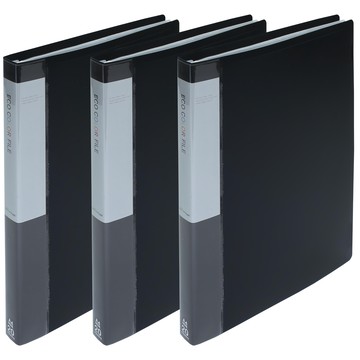 ECO Chungwoon PP彩色半透明資料夾 A4 20頁 黑色 3入組  1組