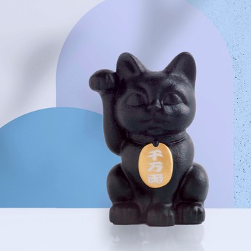 【woohuang】水泥材質 |  黑金 三吋招財貓