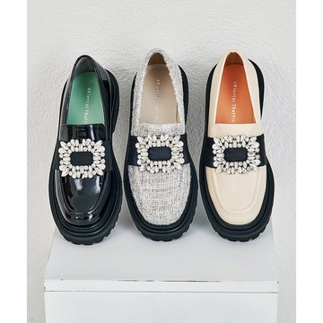 ORiental TRaffic 輕奢寶石釦厚底樂福鞋 (日本OR女鞋 41118)