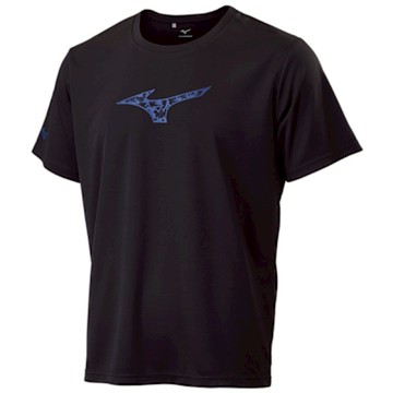 MIZUNO 美津濃 短袖上衣 男 訓練 慢跑 吸濕排汗 黑 32TAC00509