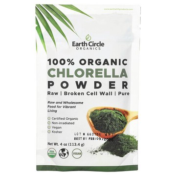Earth Circle Organics, 全有機小球藻粉，4 盎司（113.4 克）