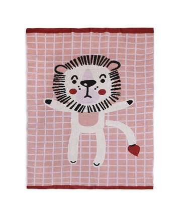 [展示品出清] 小獅畫格子(織毯)