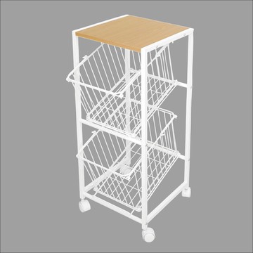 兩層兩斜籃移動架33.5 X45X79CM
