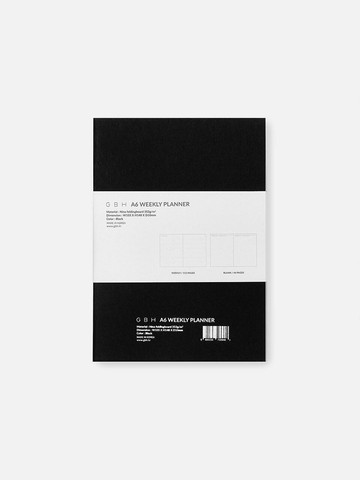 GBH HOME A6 WEEKLY PLANNER BLACK
