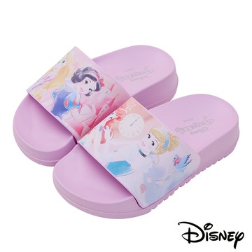 【迪士尼童鞋】寬面休閒拖鞋-紫(迪士尼公主)
