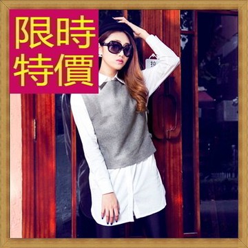 現貨+預購 毛衣背心 針織衫-假兩件羊毛保暖修身顯瘦毛線女背心1色63aa72【獨家進口】【米蘭精品】