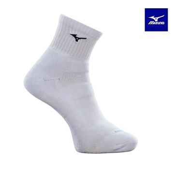 【MIZUNO 美津濃】男款 運動厚底短襪 (1雙入) 32TXC70101（白x黑）