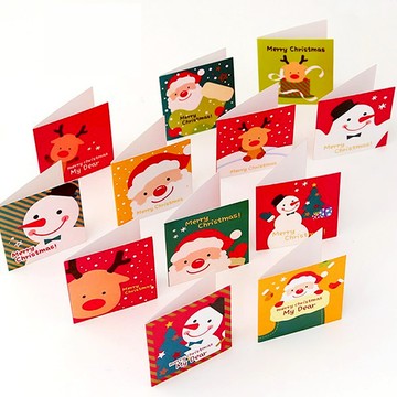 聖誕節卡片16入 聖誕小卡 聖誕賀卡 信封小卡 聖誕卡 祝福卡 邀請卡 派對卡 耶誕卡【QM0122】《Jami》