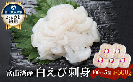 富山湾の宝石しろえび刺身 100g×5個セット（計500g）