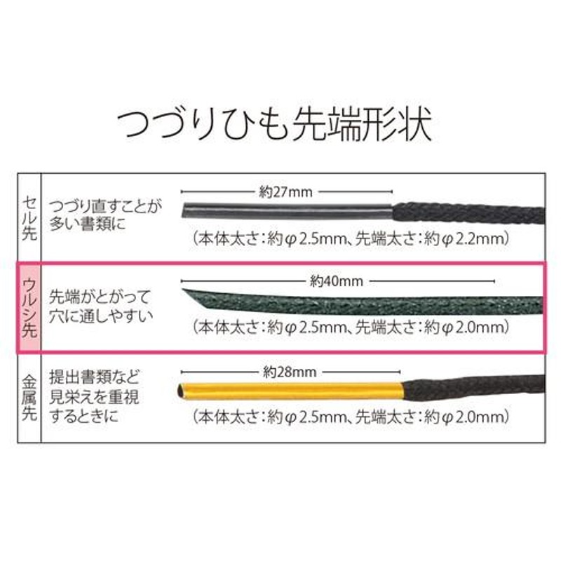 コクヨ つづりひも（ロングタイプ） 長さ６００ミリ １００本入 セル先