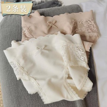 裸感小云朵~中腰立體蕾絲泡泡漢服褲子高顏值甜欲中低腰短褲女士