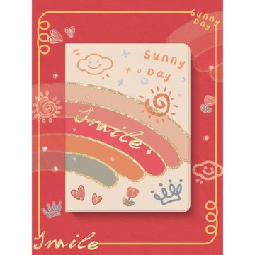 適用于ipad保護套iPadAir5新款ipad10筆槽ipadpro保護殼air4彩虹ins風2022蠶絲紋mini6蘋果平板12.9可愛防摔