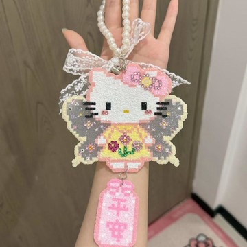 生日禮物 鑰匙圈 拼豆成品掛件 包包掛件 鑰匙掛件 七夕禮物 蝴蝶翅膀(貼鑽)拼豆成品車平安掛件鑰匙扣