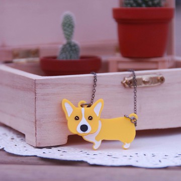 短腿柯基/頭重腳輕款/鎖骨/短項鍊/壓克力