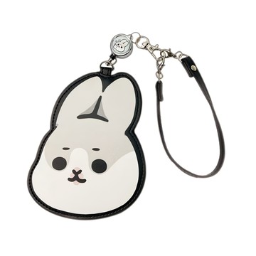 YENDAR 研達 伸縮票卡夾 PU皮革 金屬材質  13.8 x 11cm  灰色 + 黑色 + 米白色