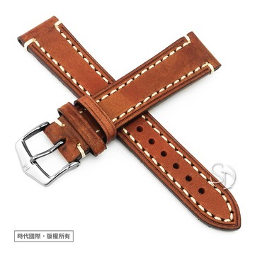 【海奕施 HIRSCH】10900270 紅棕色 皮革錶帶 Liberty Artisan L 粗曠加厚款 台南時代鐘錶