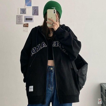 🎈流行女裝🎈2-300斤特大碼春秋季新款女裝潮ins百搭胖mm寬鬆衛衣外套薄款連帽