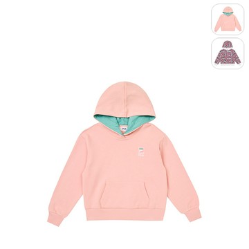 【FILA】KIDS 孩童款 長袖連帽T恤-杏粉 5TEY-8438-PK