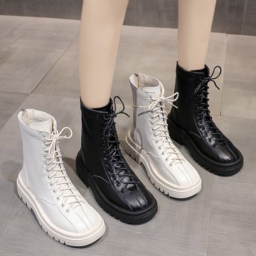 厚底馬丁靴女英倫風夏季薄款2021年春秋復古網紅百搭瘦瘦中筒短靴