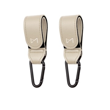 Le Meilleur 皮革鎖扣嬰兒車掛勾  2個  象牙白