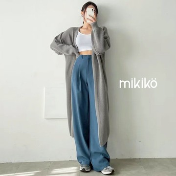 美木子｜針織外套 毛衣外套｜慵懶厚實長版毛衣外套 2色【O10285】 燈籠袖外套 長袖毛衣開衫 秋冬保暖