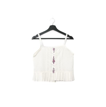Back to Green-再製刺繡背心 紫花盛開  sv-08 /vintage vest