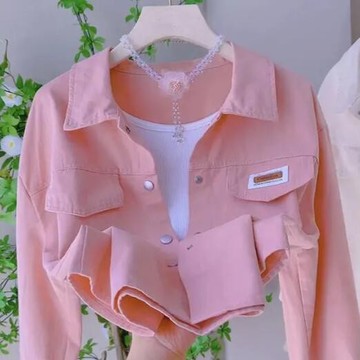 衣時尚 外套 牛仔外套 牛仔上衣 襯衫 S-2XL新款糖果色小個子襯衫外套短款設計寬鬆百搭上衣-6738.