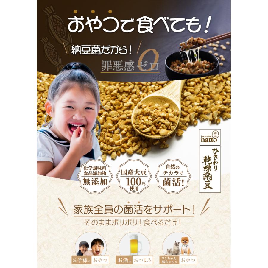 ひきわり乾燥納豆 500g（250g×2袋） 無添加 国産大豆 フリーズドライ納豆 子供おやつ 犬猫おやつ 納豆菌生活 災害時の備蓄納豆