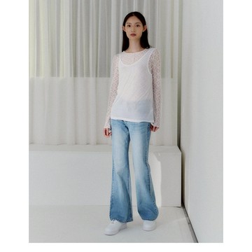 【ERSS】女裝 牛仔褲 細緻女孩 柔挺 靴型褲 套染藍 石洗藍【S17121】