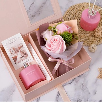 【Missing想念你】520擴香瓶花束禮盒  -粉色系/香氛瓶/擴香棒/開店禮物/搬家禮物/喬遷禮物/升職禮物/細心灌溉開出驕傲的花！畢業季-/情人節禮物/母親節花束/母親節禮物