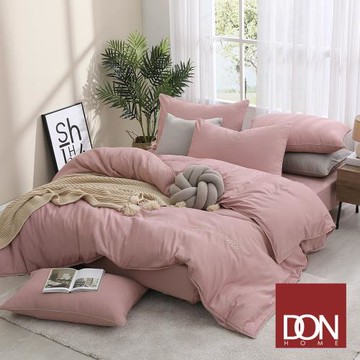 DON輕美學 雙人抗菌吸濕排汗天絲兩用被床包組-胭脂粉
